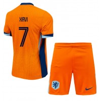 Camiseta Países Bajos Xavi Simons #7 Primera Equipación Replica Eurocopa 2024 para niños mangas cortas (+ Pantalones cortos)